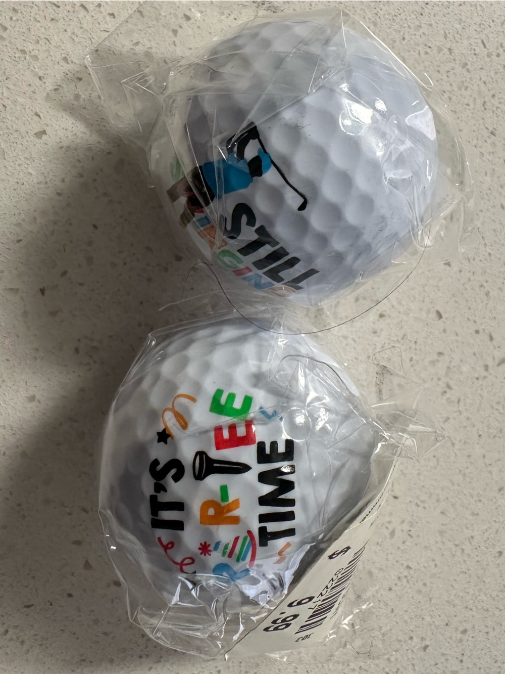 "It's PAR TEE Time" and “Still Swinging”White Novelty Golf Ball Set - 2 Pack NWT